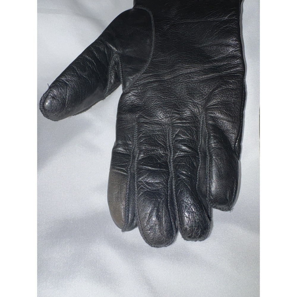 VintageWomen's Coach Black 100% Leather Gloves ,Size 8 -Lined 100% Cashmere - Picture 8 of 15